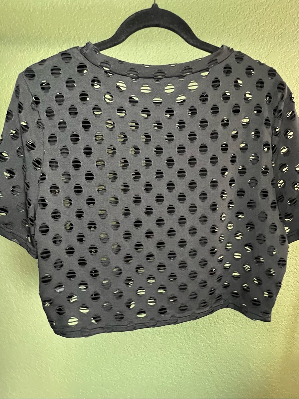 SHEIN Black Hole-Pattern Cropped Tee